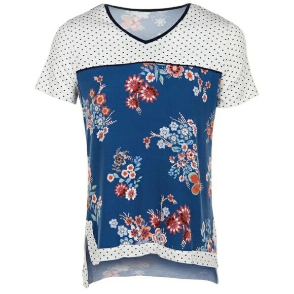 Women's Short Sleeve Print Top - Picture 1 of 4